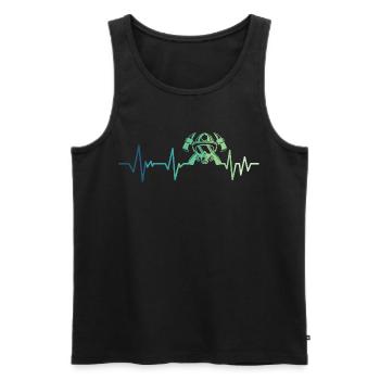 firefighter heartbeat firefighter - Men's Premium Organic Tank Top - black - Front - Michal (187cm)