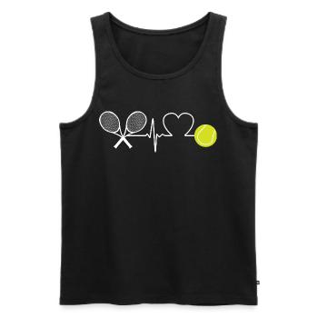 Joueur de tennis Heartbeat - Débardeur bio Premium Homme - noir - Devant - Michal (187cm)