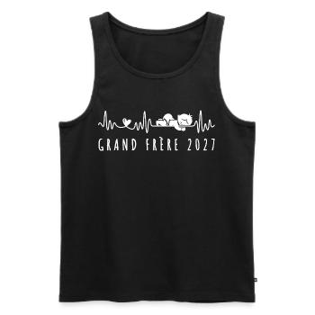 Futur Grand Frère 2027 - Bientôt Grand-Ffrère - Männer Premium Bio Tank Top - Schwarz - Vorne - AI Model Male 178 light (178cm)