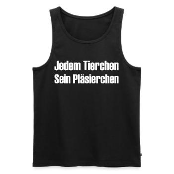Jedem Tierchen sein Pläsierchen lustige Sprüche - Männer Premium Bio Tank Top - Schwarz - Vorne - AI Model Male 178 light (178cm)
