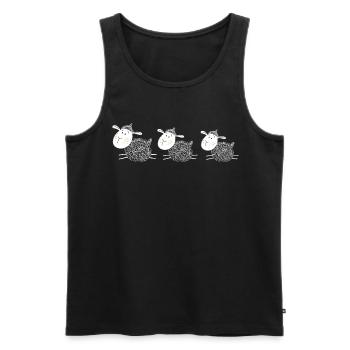 Drei Schafe sind Beste Freunde - Schaf - Lamm - Männer Premium Bio Tank Top - Schwarz - Vorne - AI Model Male 178 light (178cm)