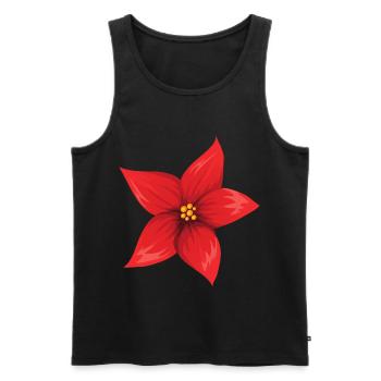 Blume Rot - Männer Premium Bio Tank Top - Schwarz - Vorne - AI Model Male 178 light (178cm)