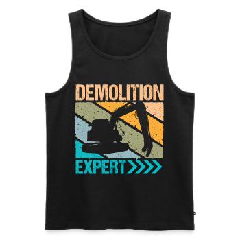 Demolition Expert Baggerfahrer - Männer Premium Bio Tank Top - Schwarz - Vorne - Michal (187cm)