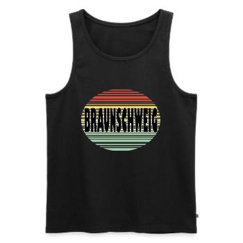 Braunschweig - Männer Premium Bio Tank Top - Schwarz - Vorne - AI Model Male 178 light (178cm)