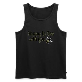 happy to bee with you - Männer Premium Bio Tank Top - Schwarz - Vorne - Michal (187cm)