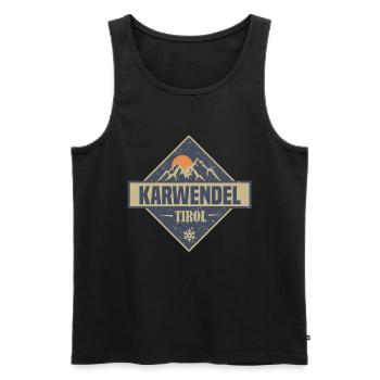 Karwendel - Männer Premium Bio Tank Top - Schwarz - Vorne - Michal (187cm)