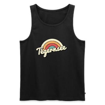 Tegernsee - Männer Premium Bio Tank Top - Schwarz - Vorne - AI Model Male 178 light (178cm)