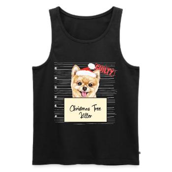 Weihnachtsbaum Umschubser Pommerscher - Männer Premium Bio Tank Top - Schwarz - Vorne - Michal (187cm)