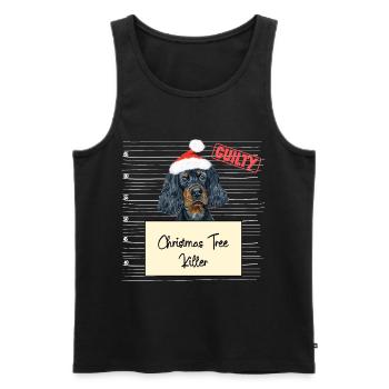 Weihnachtsbaum Umschubser Gordon Setter - Männer Premium Bio Tank Top - Schwarz - Vorne - AI Model Male 178 light (178cm)