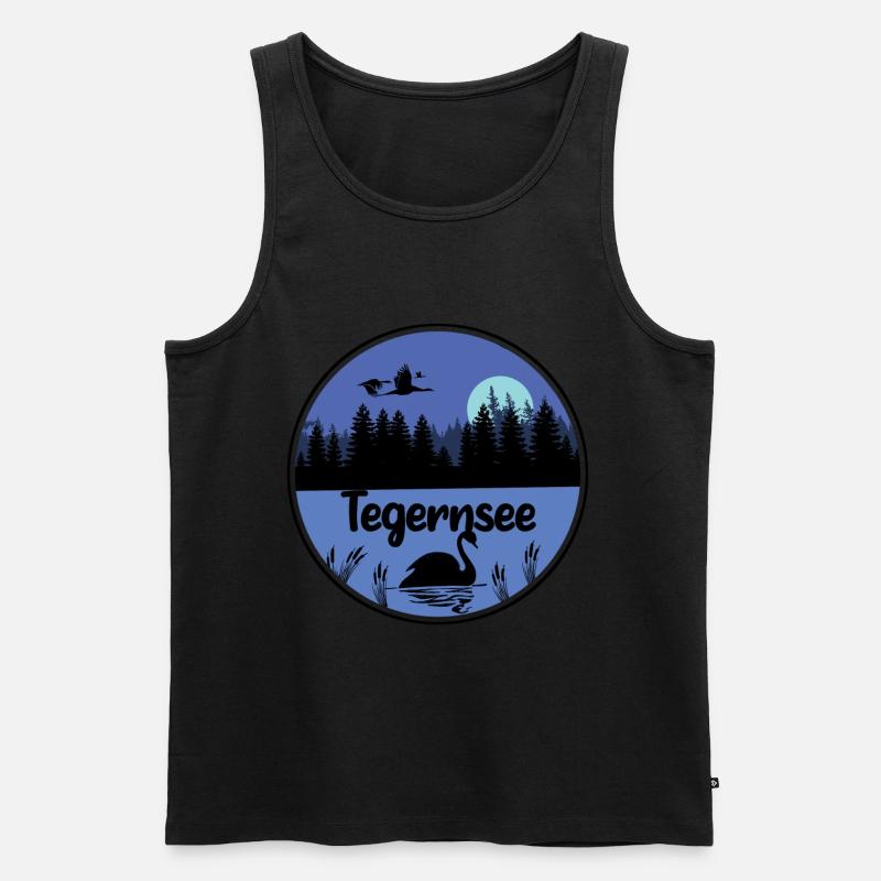 Tegernsee - Männer Premium Bio Tank Top - Schwarz