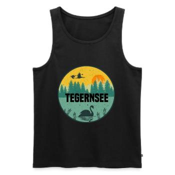 Tegernsee - Männer Premium Bio Tank Top - Schwarz - Vorne - AI Model Male 178 light (178cm)