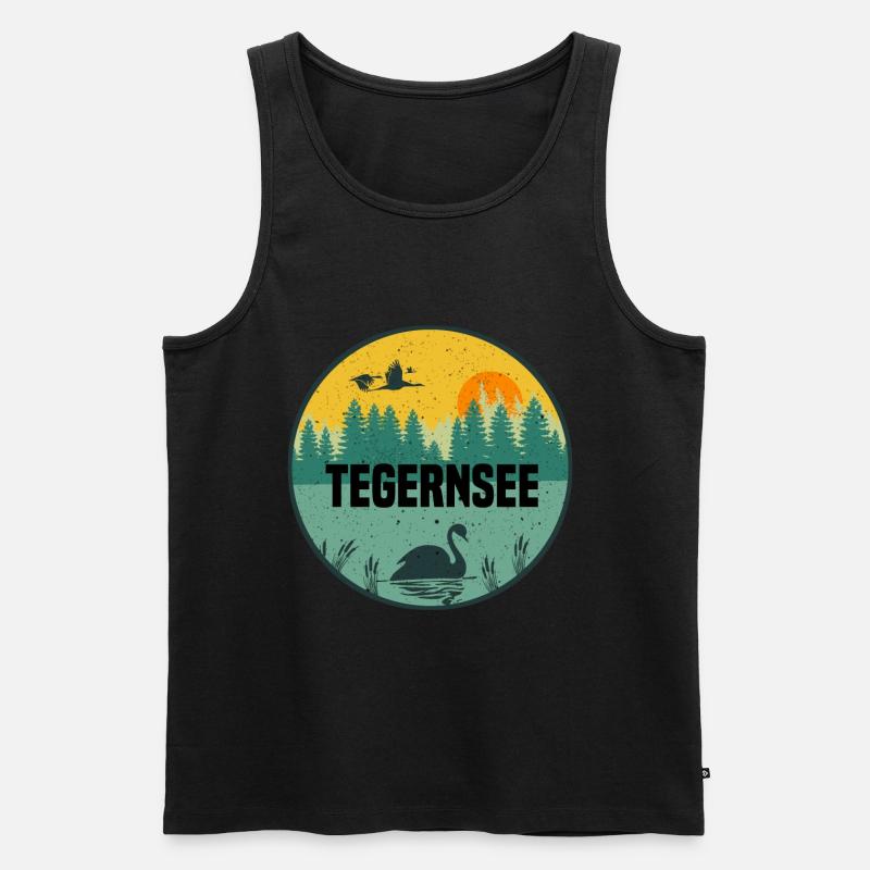 Tegernsee - Männer Premium Bio Tank Top - Schwarz