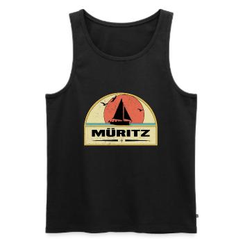 Müritz 02 - Männer Premium Bio Tank Top - Schwarz - Vorne - AI Model Male 178 light (178cm)