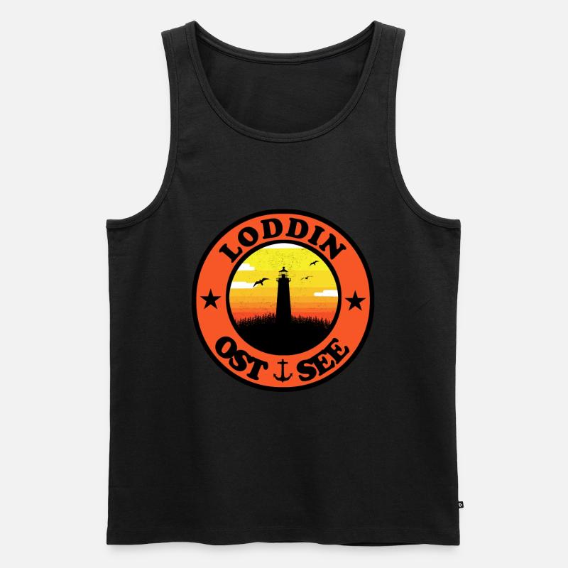 Leuchtturm Ostsee Loddin - Männer Premium Bio Tank Top - Schwarz
