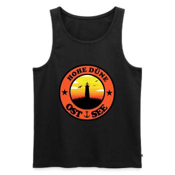 Leuchtturm Ostsee Hohe Düne - Männer Premium Bio Tank Top - Schwarz - Vorne - Michal (187cm)