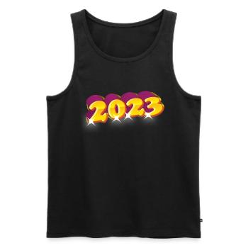 2023 Neujahr Silvester - Männer Premium Bio Tank Top - Schwarz - Vorne - Michal (187cm)