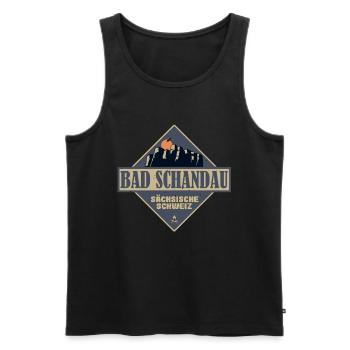 sächsische Schweiz Bad Schandau - Männer Premium Bio Tank Top - Schwarz - Vorne - AI Model Male 178 light (178cm)