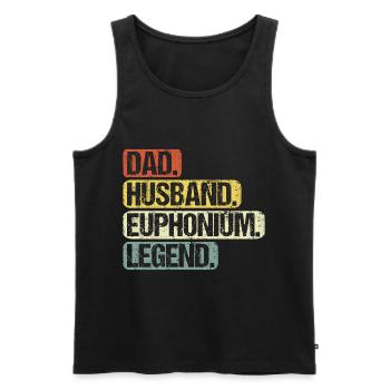 Euphonium Euphoniste Papa Proverbes Drôle - Débardeur bio Premium Homme - noir - Devant - AI Model Male 178 light (178cm)