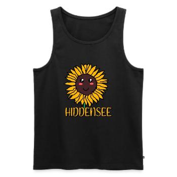 Hiddensee - Männer Premium Bio Tank Top - Schwarz - Vorne - AI Model Male 178 light (178cm)