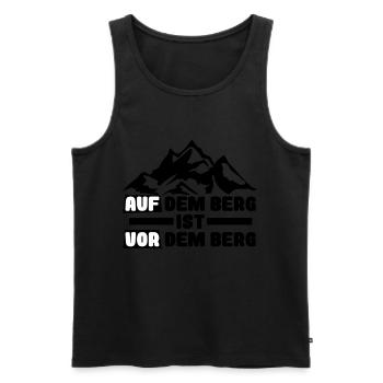 Wanderer Spruch - Männer Premium Bio Tank Top - Schwarz - Vorne - Michal (187cm)