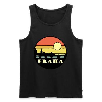 Prag Praha - Männer Premium Bio Tank Top - Schwarz - Vorne - AI Model Male 178 light (178cm)