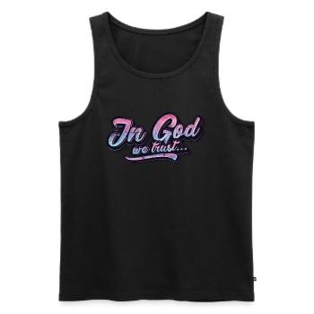 In God we trust - Men's Premium Organic Tank Top - black - Front - Michal (187cm)