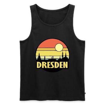 Dresden - Männer Premium Bio Tank Top - Schwarz - Vorne - Michal (187cm)