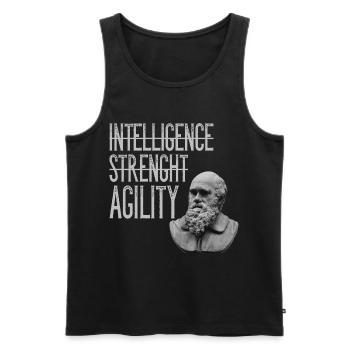 Charles Darwin Agility Agility Adaptable - Men's Premium Organic Tank Top - black - Front - AI Model Male 178 light (178cm)