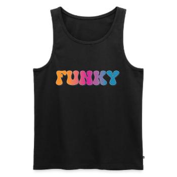 Funky Retro - Männer Premium Bio Tank Top - Schwarz - Vorne - AI Model Male 178 light (178cm)