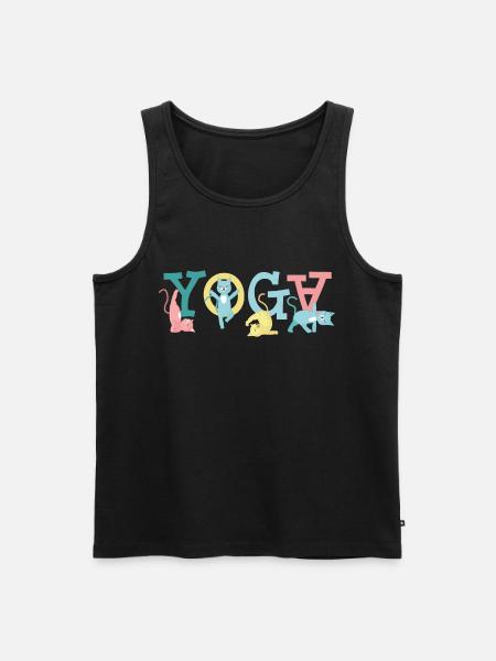 Yoga Katzenfreund Geschenk - Männer Premium Bio Tank Top - Schwarz