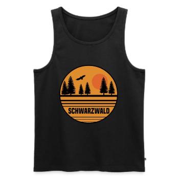 Schwarzwald Sonnenuntergang - Männer Premium Bio Tank Top - Schwarz - Vorne - Michal (187cm)