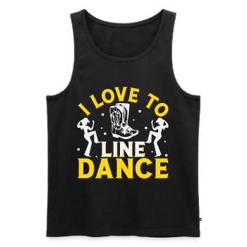 Line Dance Western Tänzer Line Dance Western - Männer Premium Bio Tank Top - Schwarz - Vorne - AI Model Male 178 light (178cm)