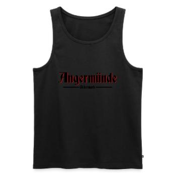 Angermünde - Männer Premium Bio Tank Top - Schwarz - Vorne - Michal (187cm)
