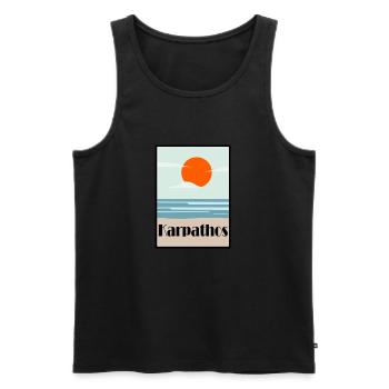 karpathos See Meer art deco - Männer Premium Bio Tank Top - Schwarz - Vorne - Michal (187cm)