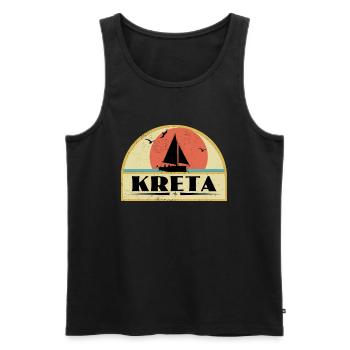 Kreta - Männer Premium Bio Tank Top - Schwarz - Vorne - Michal (187cm)