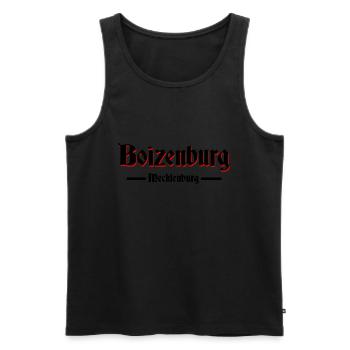 Boizenburg - Männer Premium Bio Tank Top - Schwarz - Vorne - Michal (187cm)