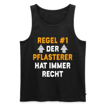 Pflasterer Geschenk Geburtstag Spruch - Männer Premium Bio Tank Top - Schwarz - Vorne - Michal (187cm)