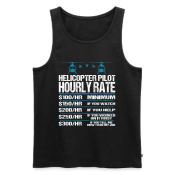 Hubschrauberpilot Helikopter Lustig Sprüche Spruch - Männer Premium Bio Tank Top - Schwarz - Vorne - AI Model Male 178 light (178cm)