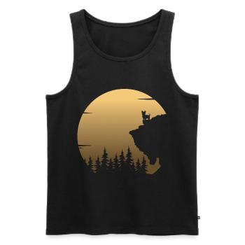 Biewer Yorkshire Terrier Moon Silhouette - Men's Premium Organic Tank Top - black - Front - Michal (187cm)