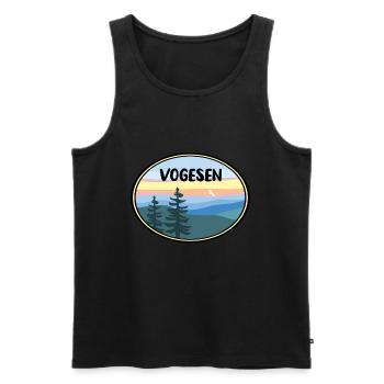 Vogesen - Männer Premium Bio Tank Top - Schwarz - Vorne - AI Model Male 178 light (178cm)