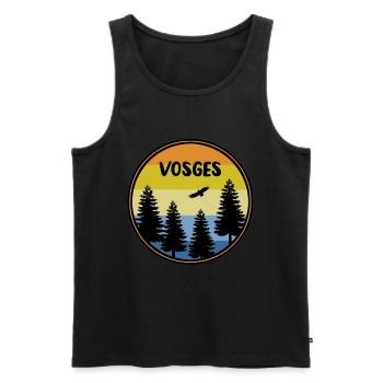 Vosges - Männer Premium Bio Tank Top - Schwarz - Vorne - AI Model Male 178 light (178cm)