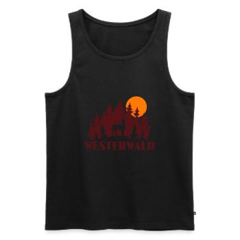 Westerwald - Männer Premium Bio Tank Top - Schwarz - Vorne - AI Model Male 178 light (178cm)