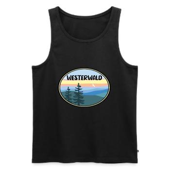 Westerwald - Männer Premium Bio Tank Top - Schwarz - Vorne - AI Model Male 178 light (178cm)