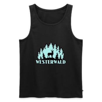 Westerwald - Männer Premium Bio Tank Top - Schwarz - Vorne - AI Model Male 178 light (178cm)