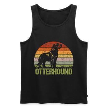 Otterhound Otter Dog Vintage Retro - Men's Premium Organic Tank Top - black - Front - Michal (187cm)