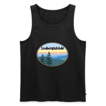 Ludwigsfelde - Männer Premium Bio Tank Top - Schwarz - Vorne - Michal (187cm)