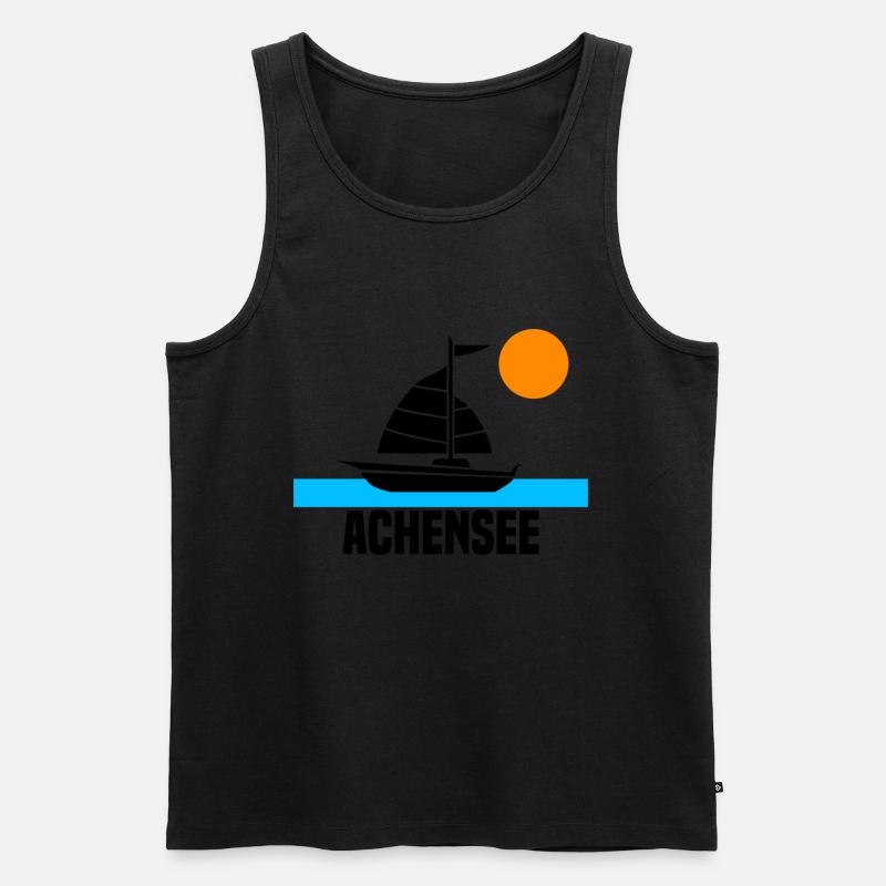 Achensee - Männer Premium Bio Tank Top - Schwarz