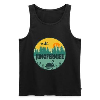 Jungfernsee - Männer Premium Bio Tank Top - Schwarz - Vorne - Michal (187cm)