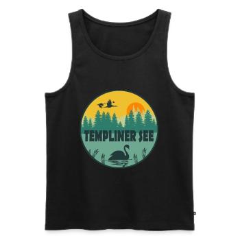 Templiner See - Männer Premium Bio Tank Top - Schwarz - Vorne - Michal (187cm)
