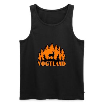 Vogtland - Männer Premium Bio Tank Top - Schwarz - Vorne - Michal (187cm)